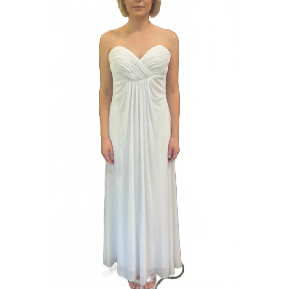 NEW ALYCE PARIS strapless chiffon gown in white